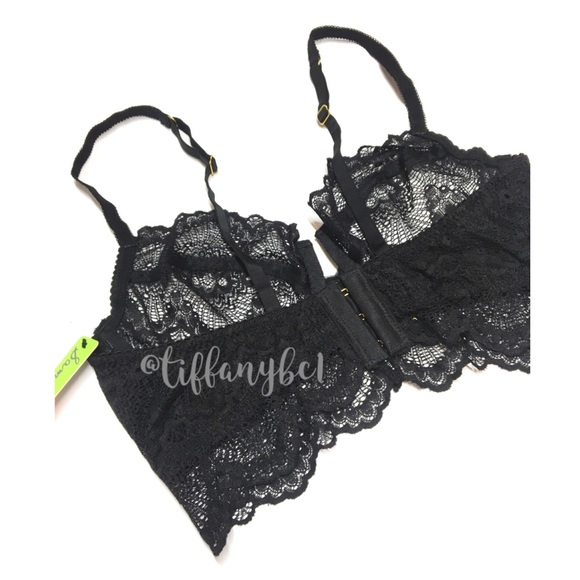 Sam Edelman Lurex Lace Longline Bra Black - Picture 9 of 16